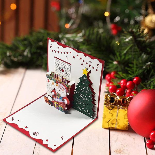 Christmas Decorations Christmas Card Pop Up - Christmas 3d Cards - 3d Handmade Christmas Greeting Cards Gift Cards For Christmas New Year Party 1pcs