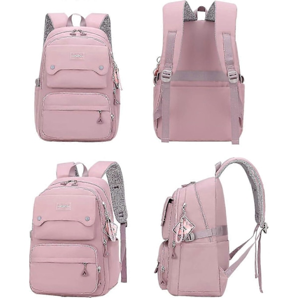 Teen Girls Casual Rygsæk Høj Mellem Skole Daypack Kvinder Daglig Rejse Laptop Taske A Grey