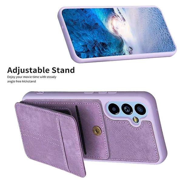 Mobiltelefonveske med kortholder for Samsung Galaxy A14 4g/5g Bf28, Frost-effekt Purple