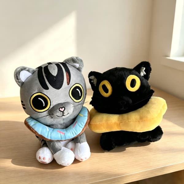 Ralph og Bella Sort og Grå Kat Plysdyr black cat