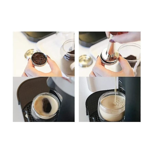 Rustfritt Stål Påfyllbare Kaffepods Kompatibel For Vertuoplus, Rustfritt Stål Gjenbrukbare Kaffe Ca