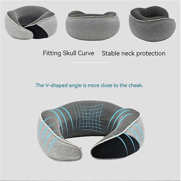 U-formad Nackkudde Portabel Resekudde Dark grey