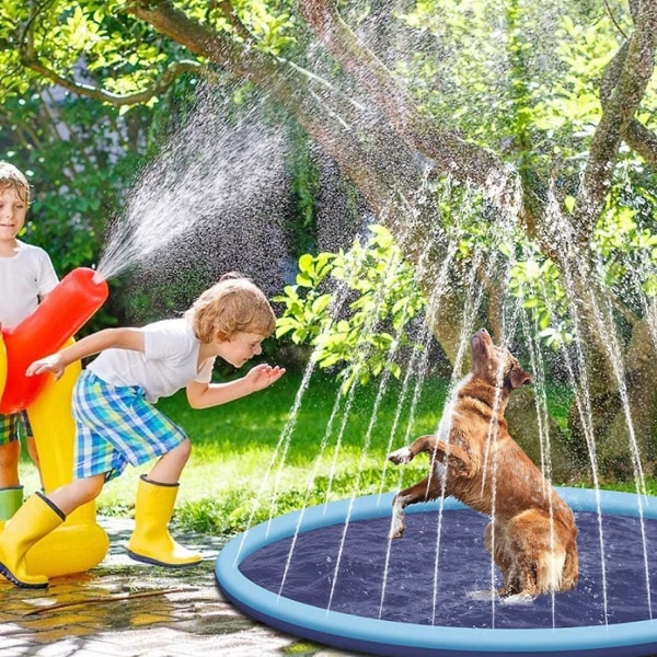 Lasten vesiroiskematto, koiran allas, liukumaton spraymatto, pvc-roisketyyny, lemmikkiallas, koiran kylpyamme, kesäinen ulkovesileikki lapselle aikuiselle koiralle