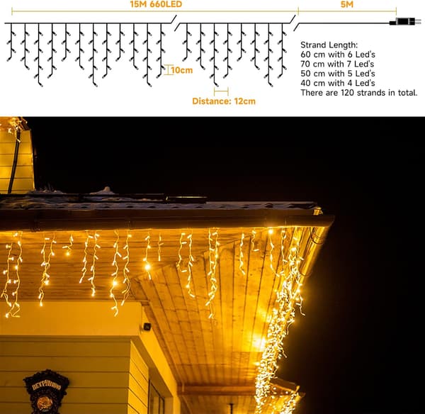 LED lyskæde udendørs varm hvid
