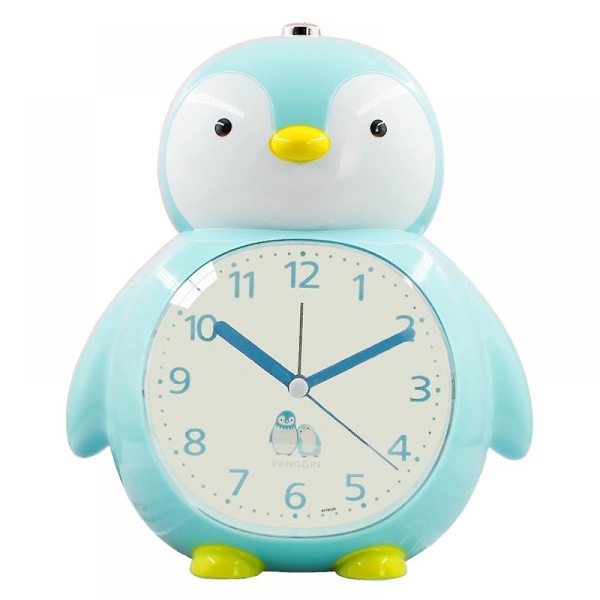Children's Alarm Clock Cute Penguin Alarm Clock With Night Light Nap Alarm Clock Children's Gift Alarm Clock -blue