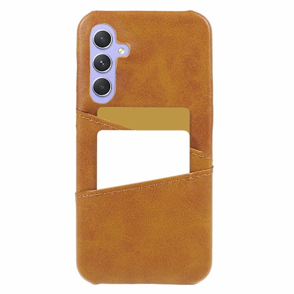 Samsung Galaxy S24+ Skal PU+PC Anti-Drop Telefonfodral med 2 Kortplatser Brown