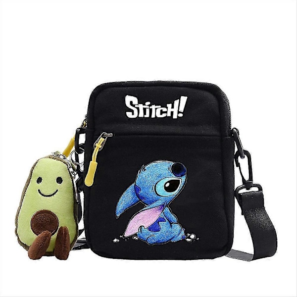 Barne jenter Stitch trykt håndveske skulderveske, Messenger Bag Cartoon kosmetisk veske justerbar stropp myntpung C