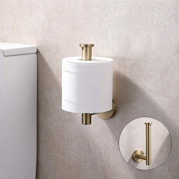 Toiletpapirholder Sus304 rustfrit stål børstet guld toiletpapirholder, moderne rund toiletrulleholder, vægmontering, 5 tommer toiletrulle til badeværelse
