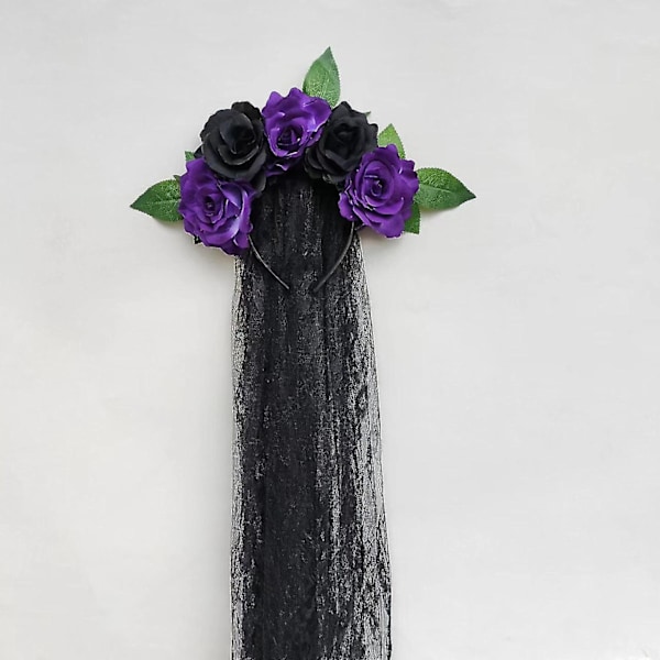 Halloween Julenisse Jul Gave Dekoration Europæisk Og Amerikansk Garland Pandebånd Black grape purple