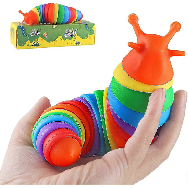 Avlastning leksaker barns pussel vent baby barn gåva tecknad söt regnbåge snigel snigel larv anti stress random color opp bag