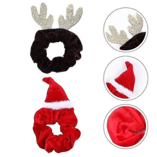 2pcs Christmas Flannelette Hair Tie Lovely Hair Rope Decorations (random Style)