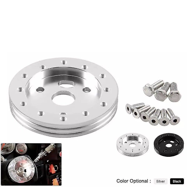 0,5 tum Nav för 6-håls ratt för att passa Grant APC 3-håls adapter Boss Kit Svart/Silver|rattar & horn| sliver