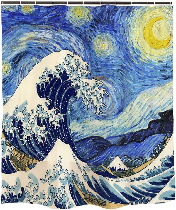 Van Gogh Stjärnenatt Duschdraperi Badrumstillbehör