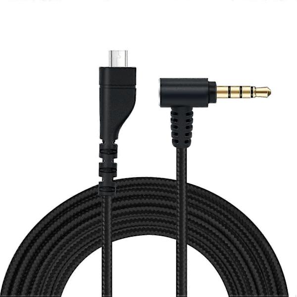 Erstatningskabel for lydhodetelefoner for Steelseries Arctis 7/arctis 5/arctis 3/arctis Pro Gaming Headset Nylon lydkabel - 2m (svart)