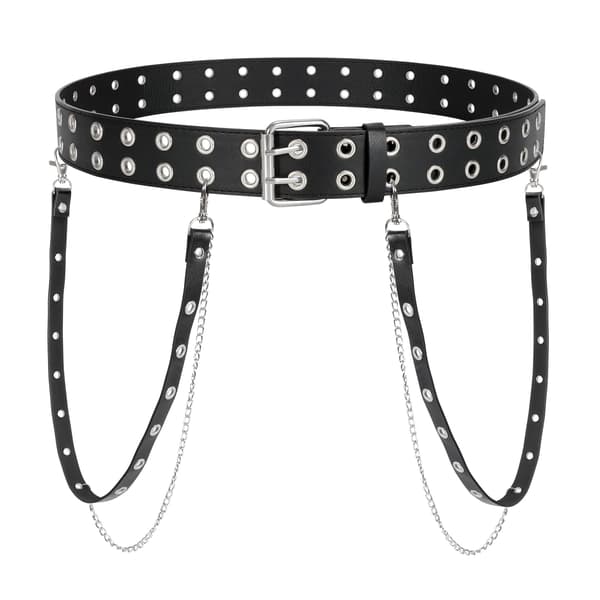Dobbelt Hull Studded Belte, Punk Hip Hop Belte Studded Belte for Kvinner