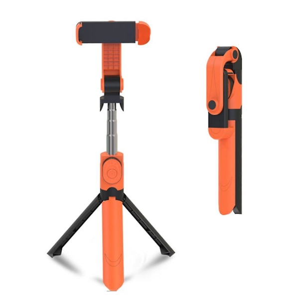 Mimigo Tripod Selfie-keppi Vaakasuora Ja Pysty Teline Bluetooth Selfie-keppi Ruostumaton Teräs Kulma Säädettävissä Kädet Vapaat Orange