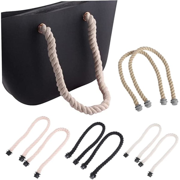 O Bag Lange Håndtak, 2 stk Klassisk Tauhåndtak Håndtak Bytte for Obag Canvas Bag Tilbehør Damer Bag Lys Khaki, Håndtak O Bag
