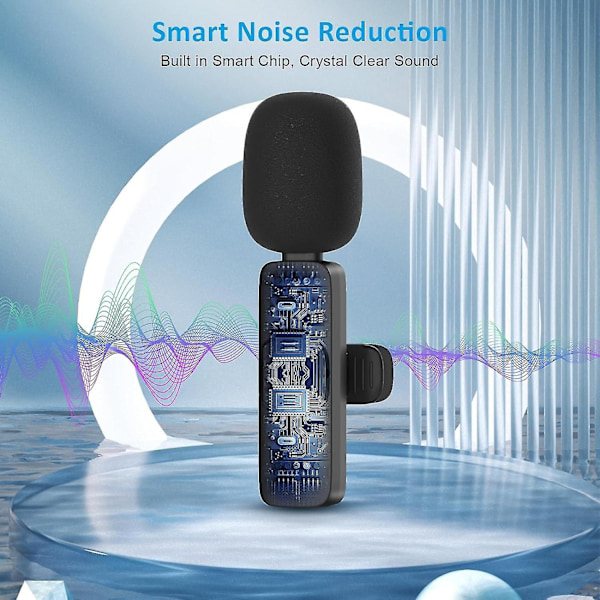 2024 Professionel Trådløs Lavalier Mikrofon 2-pak Noise Canceling Krystalklar Optagelse Med Usb-c Til Iphone 15 Pro Max, Ipad, Android, Live St