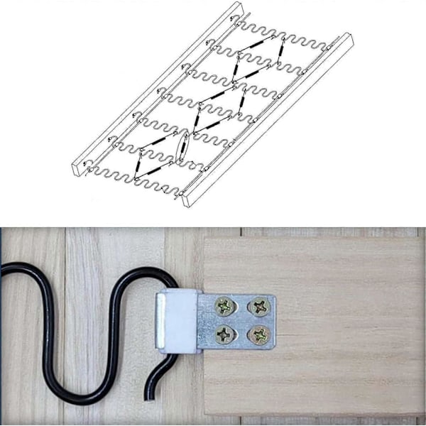 Paket med 30 Metallfjäderklämmor, Fjäderklämmor för Möbler med 5 Hål, Reservdelar för Stoppade Möbler, Soffa Ersättningsdelar