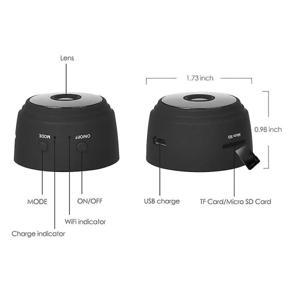Hd 1080P trådlös Mini WiFi-kamera Hemsäkerhet Micro-Cam Video Ljudinspelare Videokamera Night Vision Micro-Cam