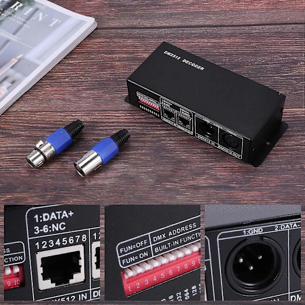 DMX 512 4CH x 8A Dekoder LED Controller 4 Kanals Driver RGBW LED Bånd DC 12V - 24V