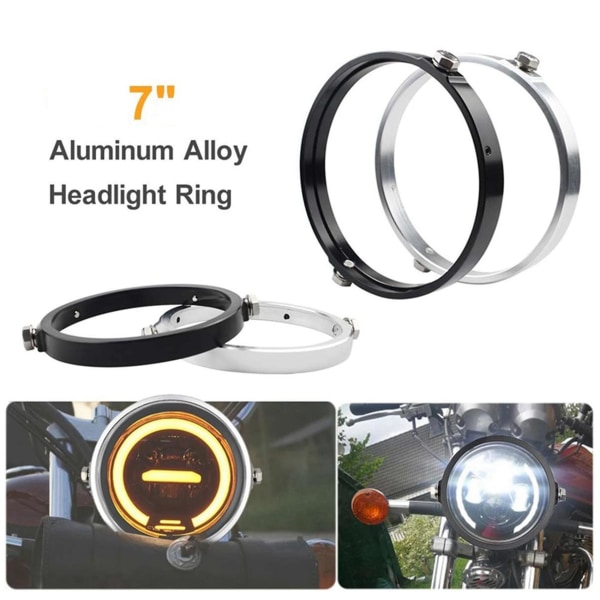 Motorcyklar 7 tums rund strålkastare Trimring Aluminiumhus Pannlampa Cover Universal Dirt Bikes Light Ring B