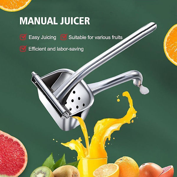 Hånddrevet Saftpresser i Robust Stål - Citron, Appelsin, Citrus