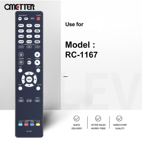 Rc-1167 Fjernkontroll for Denon Avr-1913 Avr-2113 Avr-2313 Av-mottaker System
