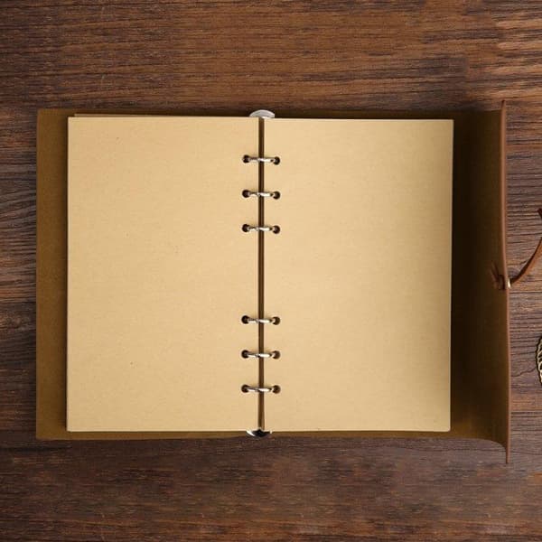 Dagbog / Notesbog 14 cm - Retro Læder - Brun