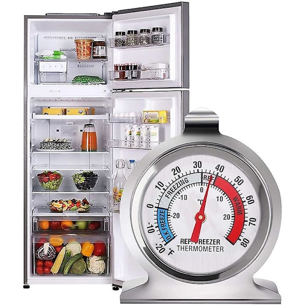 Set de 4 termometre pentru frigider, Sunmostar, inox, argintiu