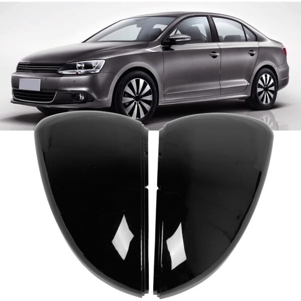 Blank sort sidespejlkappe til VW Golf MK7 2014+