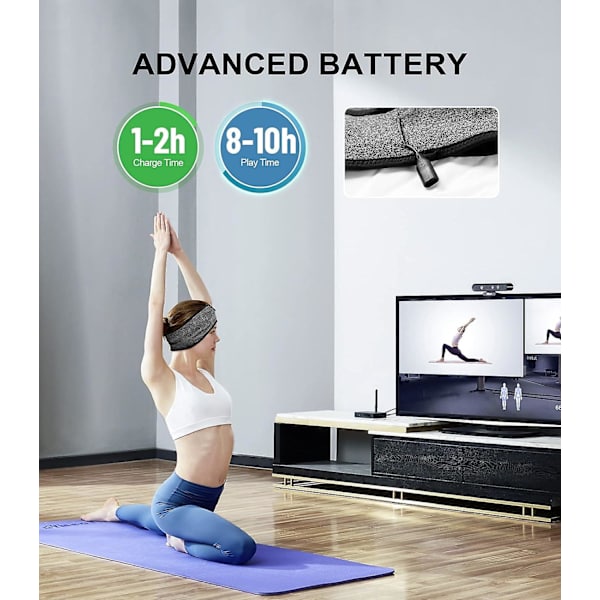 Hovetelefoner til søvn, Bluetooth-hovedbånd til søvn, støjreducerende søvnhovedbånd med ultratynde HD-stereo-højttalere, perfekt til at sove på siden