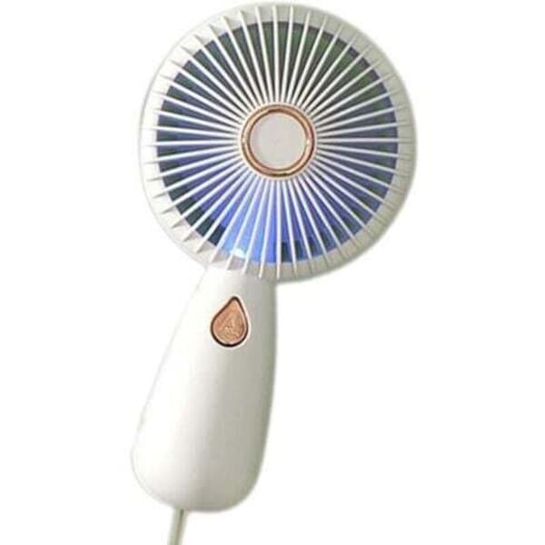 Lille bærbar ventilator. Genopladelig lommeventilator - bærbar ventilator med lys - hvid.