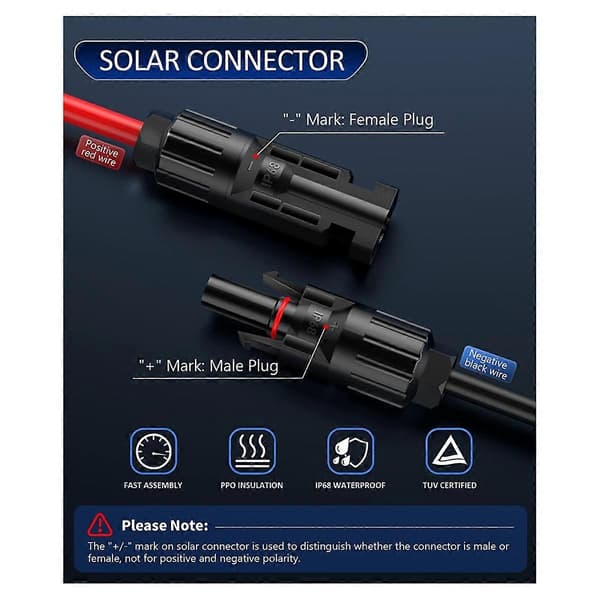 4-i-1 Solcellepanel Koblingsforlengerkabel Splitter for Anderson-kontakt DC Adapter Strømplugg X