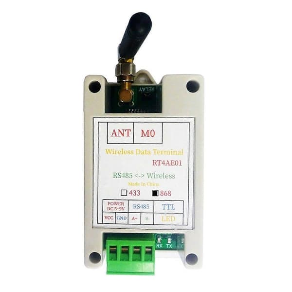 RT4AE01 868M Trådløs mottaker Seriell Data Langdistanse Overføringsmodul for PLC Relé Meter