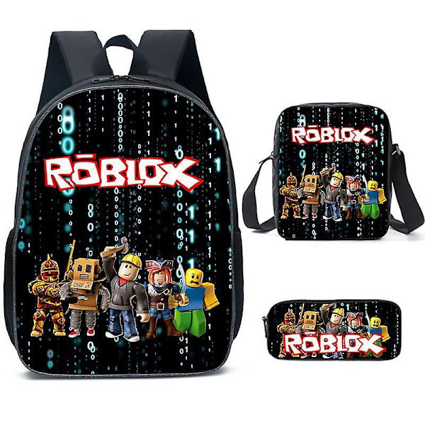 Roblox-reppu Oppilaiden reppu Oppilaiden tarvikkeet Koulun lahja Kolmen pakkaus