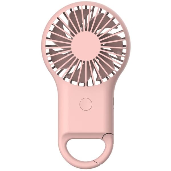 Bærbar ventilator - Miniventilator - Bærbar USB-ventilator - Køling - Med karabinhage - Plast - Pink