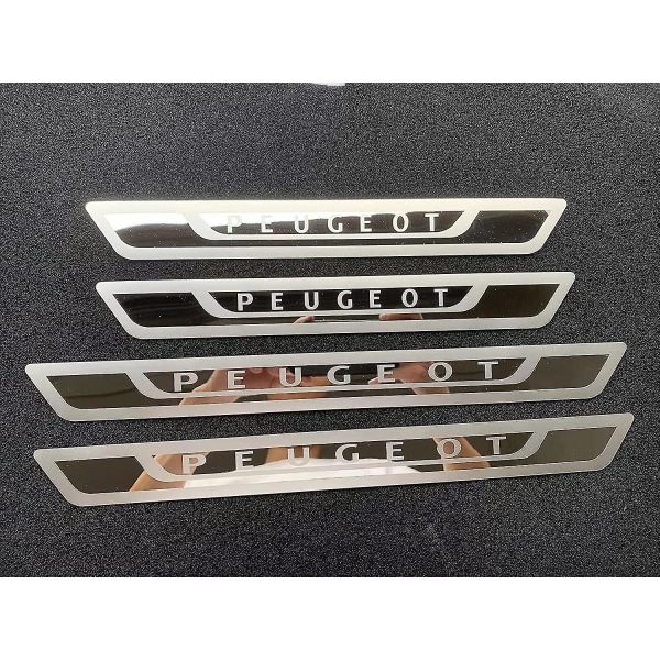 Set Of 4 Steel Door Sill Protectors For Peugeot 308 408 508 3008 2008 307ultra Thin Door Sill Welcome Pedal