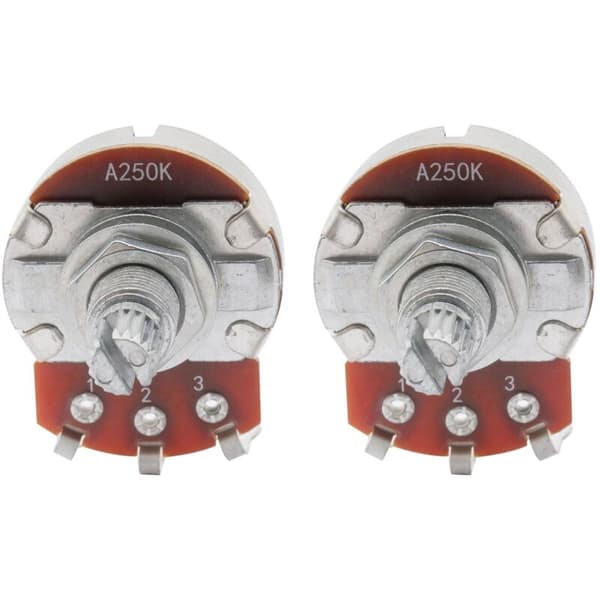 Full Size Metriska Gitarr Potentiometrar 18mm Delad Axel A250K (2 st)