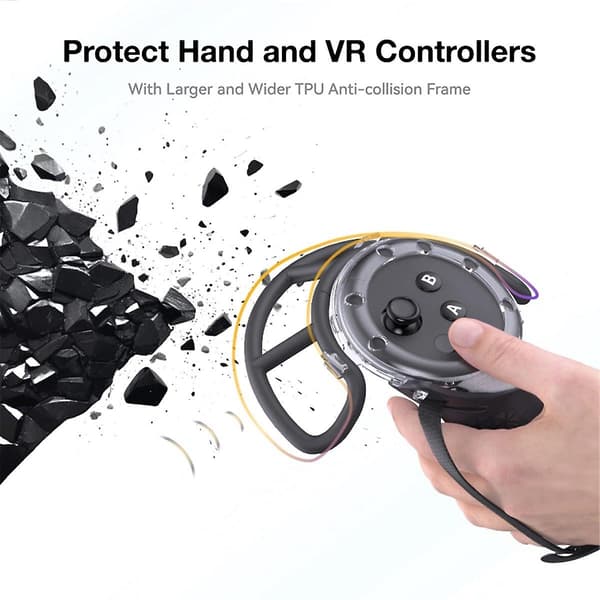 For Quest 3 Controller Gaming VR Tilbehør Udvidet Etui Til 3 Touch Controller Etui Sort