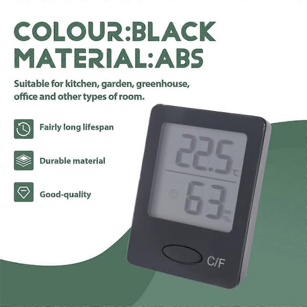 Indendørs Hygrometer Termometer, Rumtermometer med Stort LCD Display, Fugtighedsmåler til Hjemmekontor