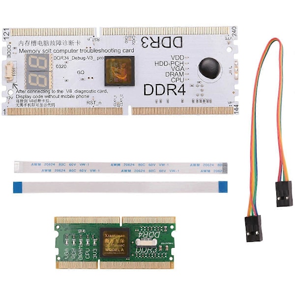 Kannettavan/Pöytäkoneen Emolevyn Muistipaikka DDR3/DDR4 Diagnostiikka-analysaattori Testikortti Kannettavalle DDR3/4 R