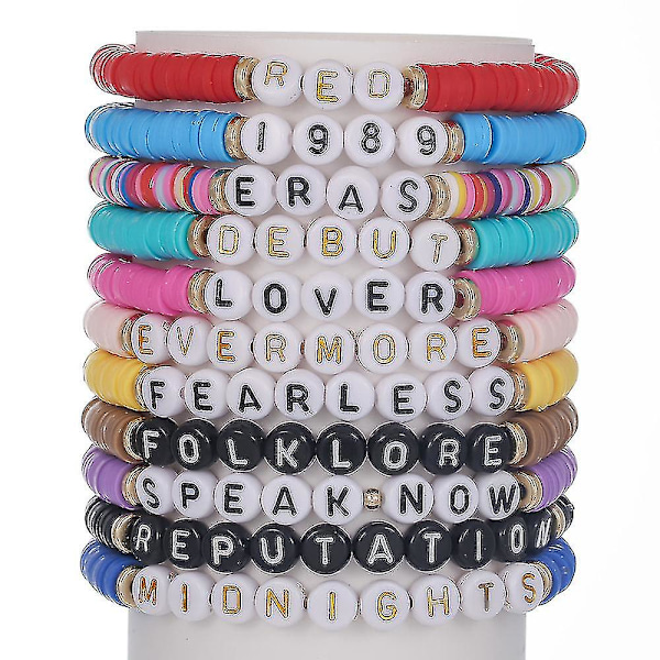2023 Taylor Swift vänskapsarmband Taylor Eras Tour 1989 Reputation Inspirerade armband Outfits Set Kvinnor Flickor Swiftie Musikälskare Fans Julklappar