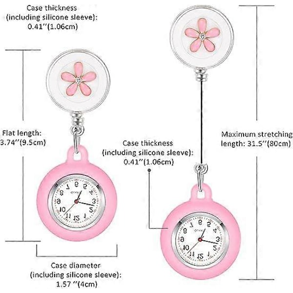 4 kpl sairaanhoitajan kelloja sairaanhoitajille ja lääkäreille, sairaanhoitajan kellon rintaneula taskukello digitaalinen kello