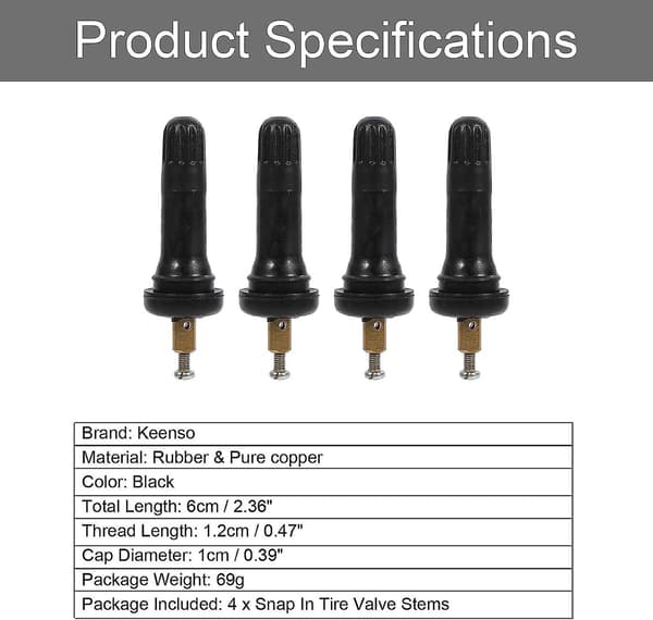 4 stk Tpms Ventilstam, Dæktryksensor Ventilstam Bil Dækventil Tpms Dækventil
