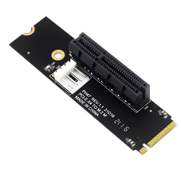 NGFF M.2 till PCI-E 4X Riser Card M2 M Key to PCIe X4 Adapter med LED-indikator SATA Power Riser för
