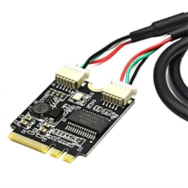 KEY A-E til USB2.0 Utvidelseskort M.2 NGFF til USB Riser-kort KEY A-E til Dobbel Port USB2.0 Grensesnitt