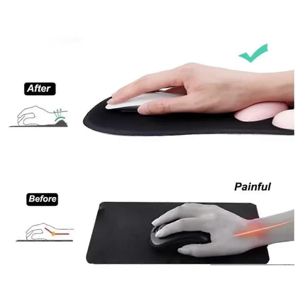 Musematte Ergonomisk Håndstøtte Søt Panda Musematte HD Skrivebordsmatte Tegneseriestil Sklisikker Matte Spilltilbehør Matte B