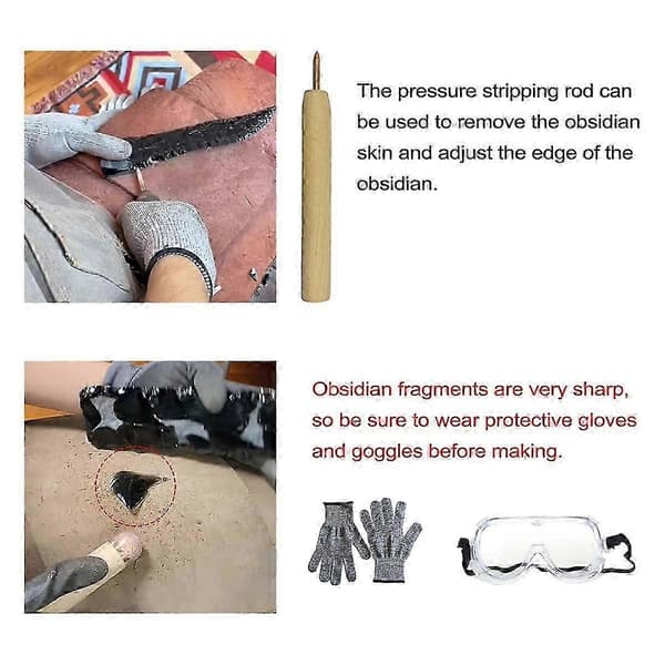 Flint Knapping Kit til professionelle og begyndere, stenhåndværkssæt til pilespidser og primitive værktøjer til
