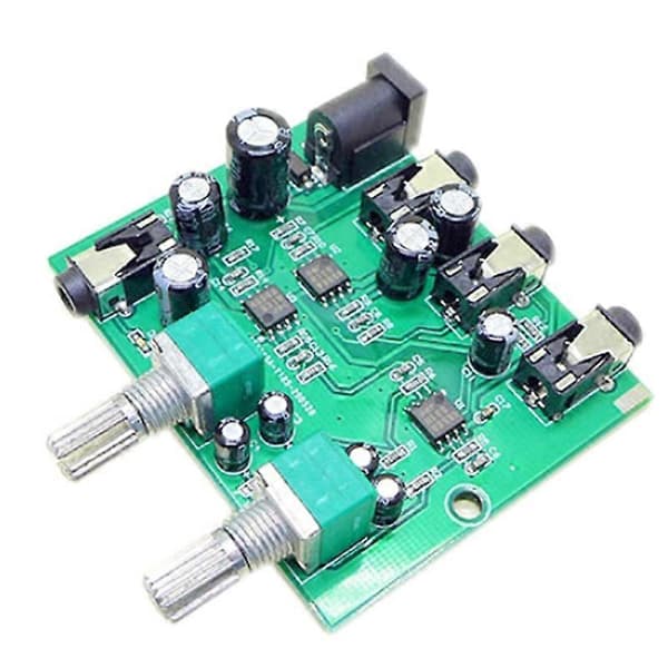 AU-202 2 Input 2 Output Stereo Mixer Audio Distributor til Hovedtelefon Ekstern Strøm AMP Volume Alene
